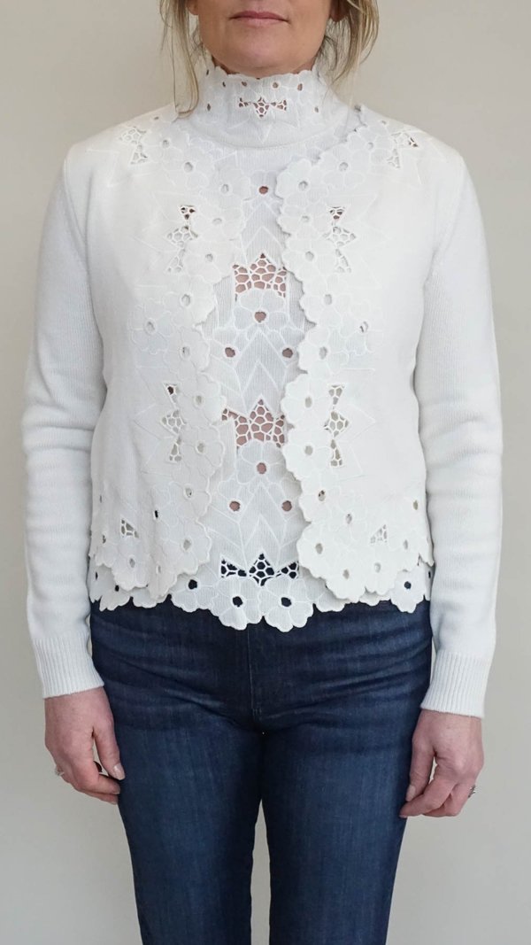Rachel Comey Solei Cardigan - Oyster Eyelet Knit Rachel Comey Solei Cardigan - Oyster Eyelet Knit