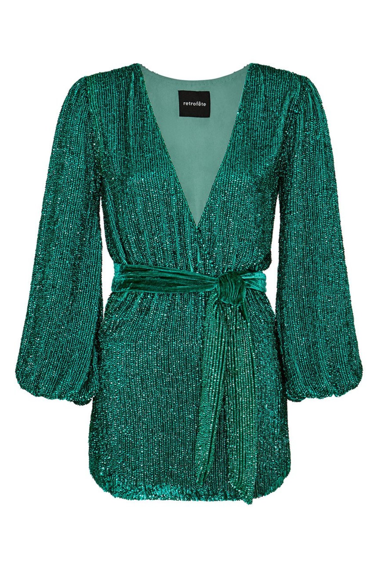green emerald velvet dress Margot Silk Dress – Retrofete main image 1