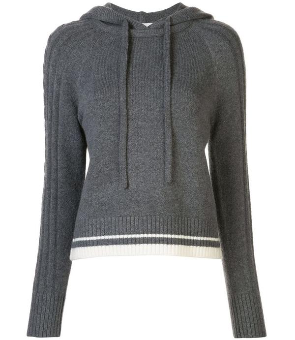 Duffy Hoodie with Cable - Grey Duffy Hoodie with Cable - Grey