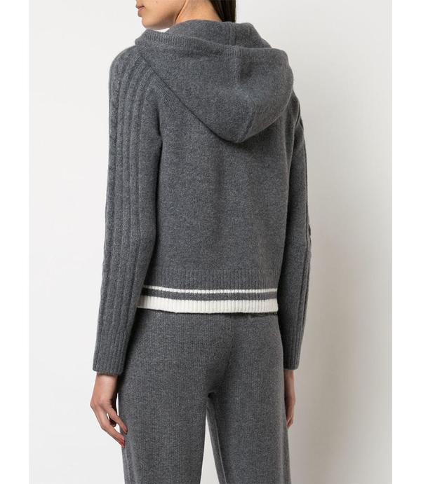 Duffy Hoodie with Cable - Grey Duffy Hoodie with Cable - Grey