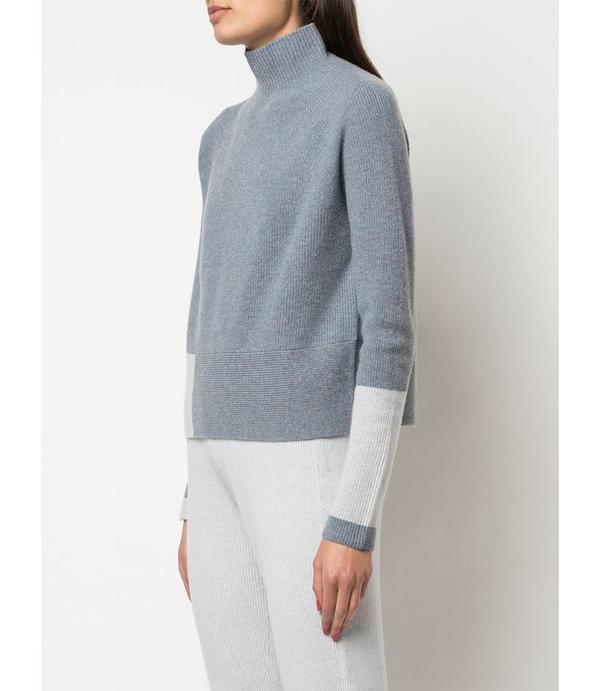 Duffy Ribbed Funnel Neck Sweater - Grey Duffy Ribbed Funnel Neck Sweater - Grey