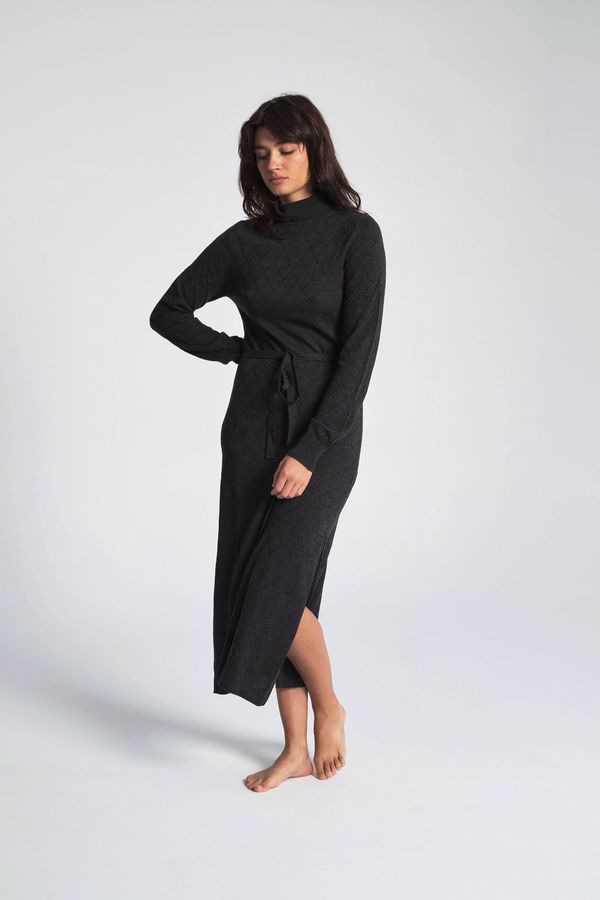 Le Mont St. Michel Diamond Knit Dress - Grey Le Mont St. Michel Diamond Knit Dress - Grey