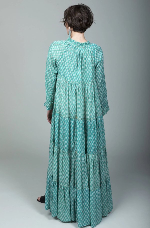 Yvonne S Maxi Hippy Dress - Tulip Repeat Emerald Yvonne S Maxi Hippy Dress - Tulip Repeat Emerald
