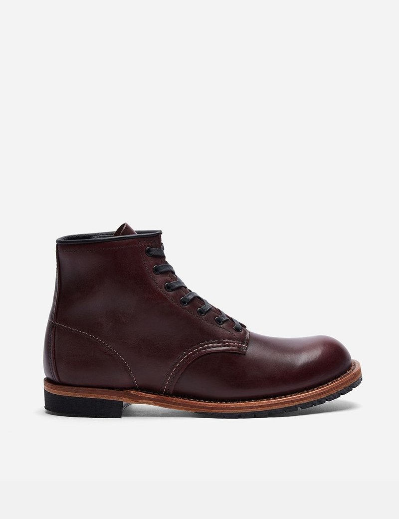 leather boot red wing round toe boots
