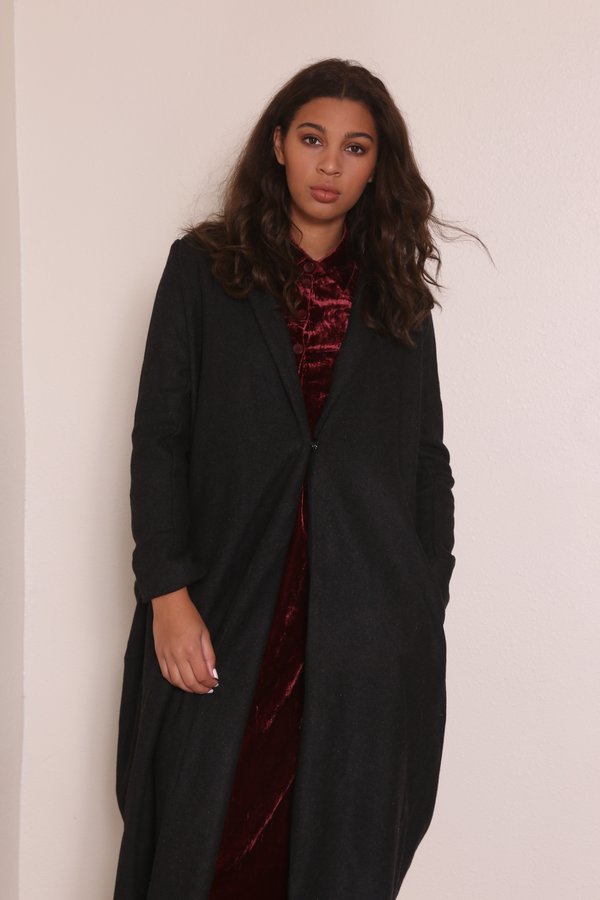 "INTENTIONALLY __________." INGLES Coat - Charcoal "INTENTIONALLY __________." INGLES Coat - Charcoal