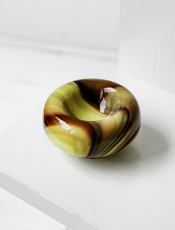 Found by Neighbour Swirl Small Glass Bowl - Lemon/Cocoa Found by Neighbour Swirl Small Glass Bowl - Lemon/Cocoa