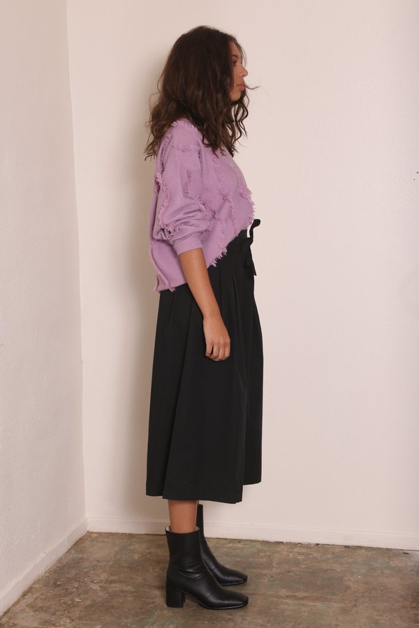 "INTENTIONALLY __________." SHAKE Fringe Sweater - Lilac "INTENTIONALLY __________." SHAKE Fringe Sweater - Lilac
