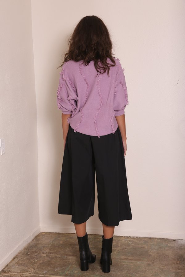 "INTENTIONALLY __________." SHAKE Fringe Sweater - Lilac "INTENTIONALLY __________." SHAKE Fringe Sweater - Lilac