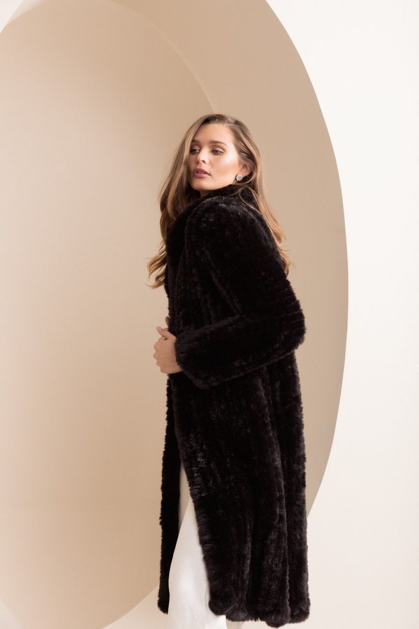 Bubish Faux Fur Oxford Coat - Black 