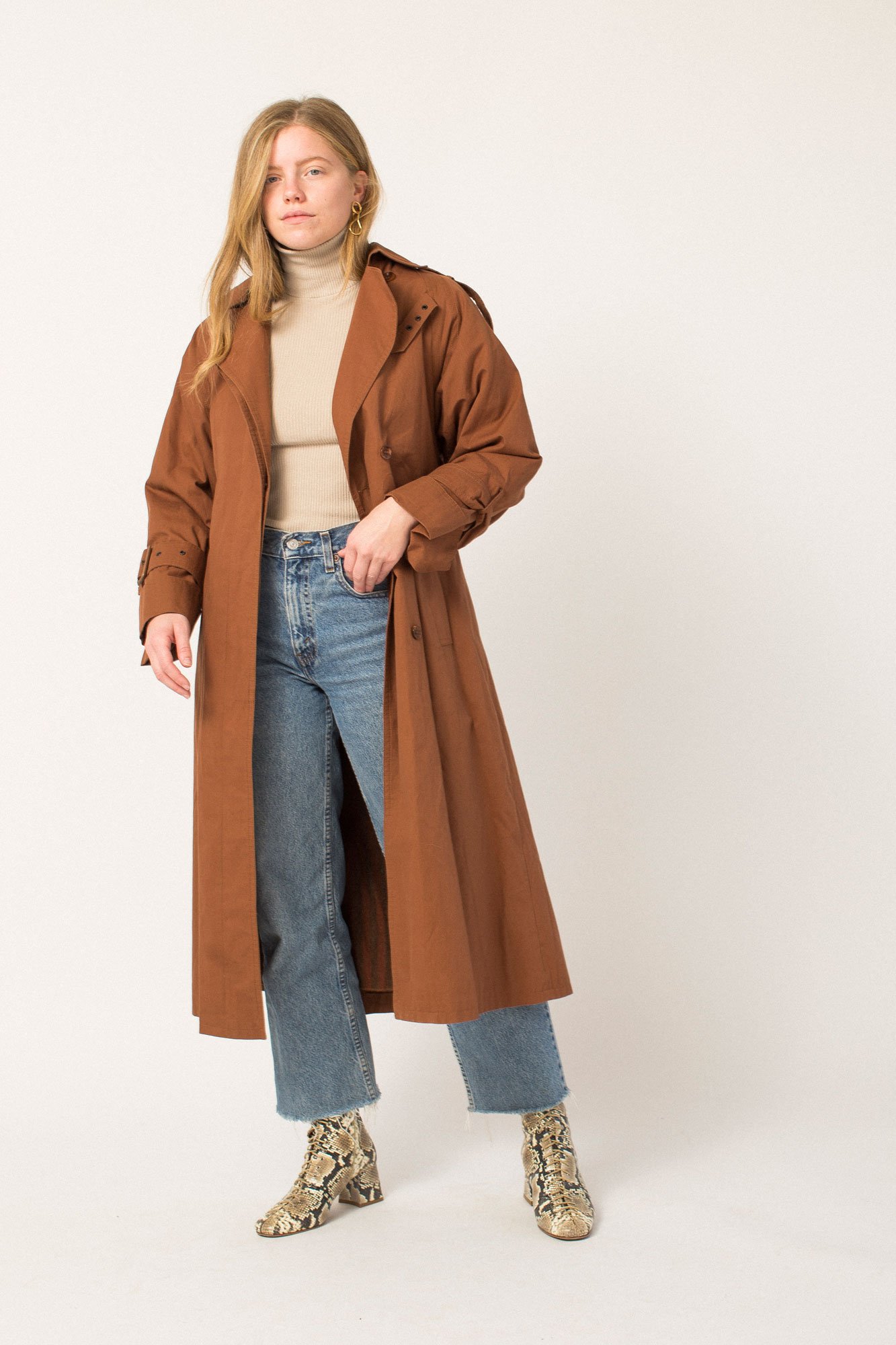 rust trench coat