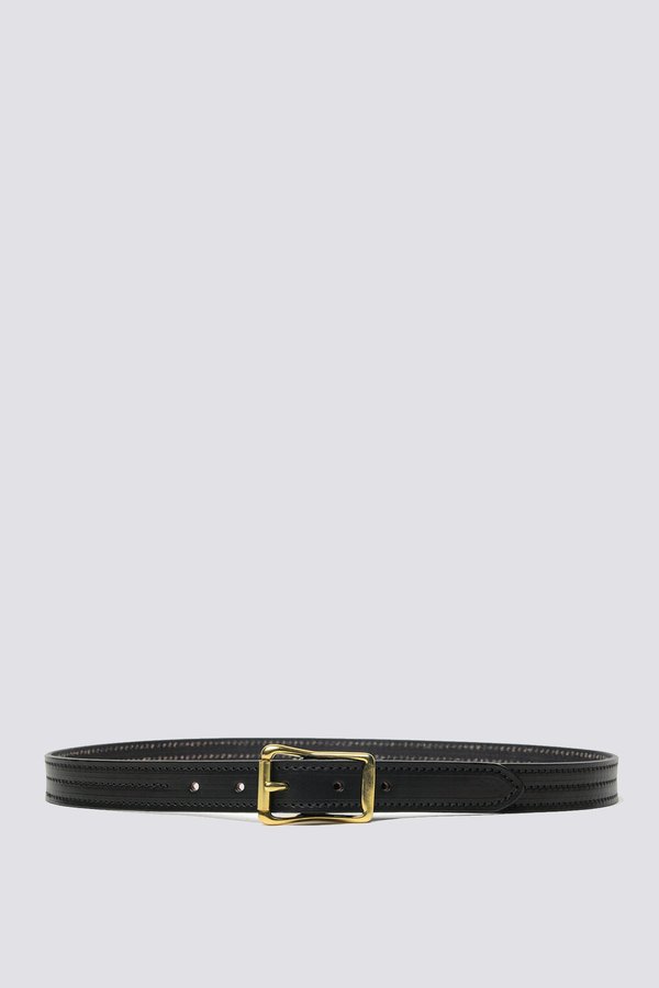 YUKETEN Leather Triple Stitched Belt - black YUKETEN Leather Triple Stitched Belt - black