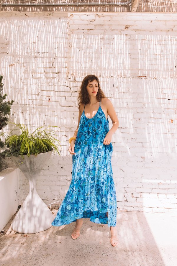 Voloshin Palladio Low Back Maxi Dress - Floral Print | Garmentory