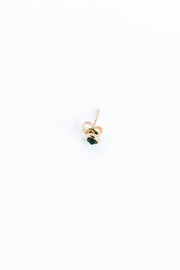 BLANCA MONROS GOMEZ BEZEL STUD WITH EMERALD - 14K Yellow Gold BLANCA MONROS GOMEZ BEZEL STUD WITH EMERALD - 14K Yellow Gold