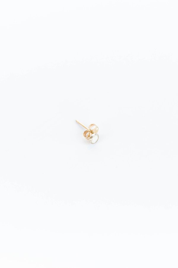 BLANCA MONROS GOMEZ BEZEL STUD WITH OPAL - 14K Yellow Gold BLANCA MONROS GOMEZ BEZEL STUD WITH OPAL - 14K Yellow Gold
