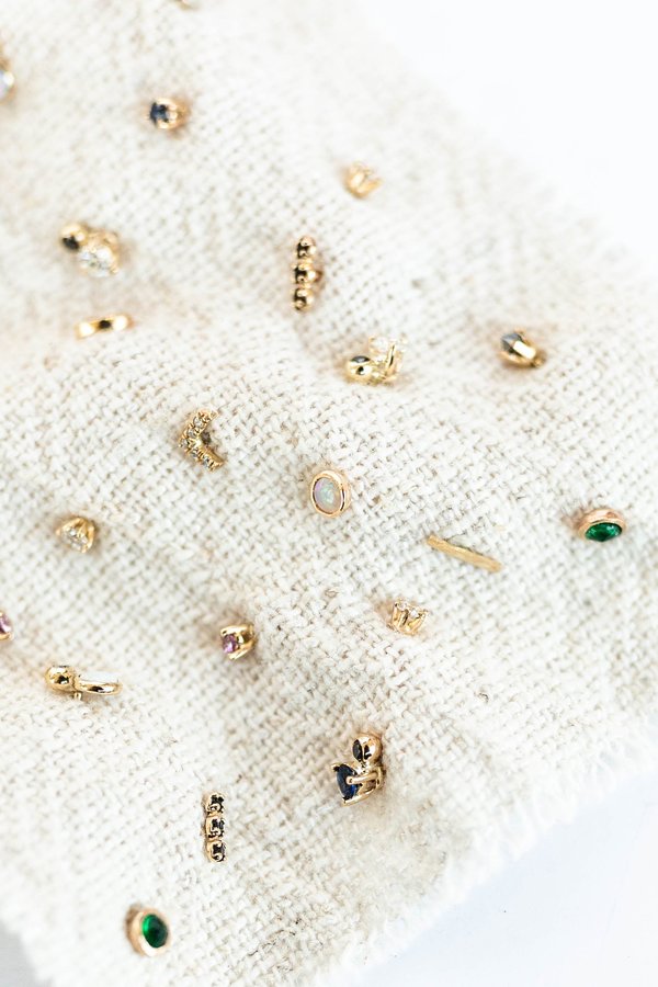 BLANCA MONROS GOMEZ BEZEL STUD WITH OPAL - 14K Yellow Gold BLANCA MONROS GOMEZ BEZEL STUD WITH OPAL - 14K Yellow Gold