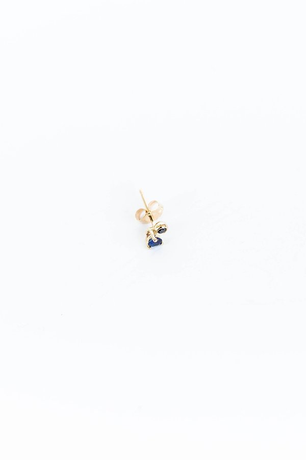 BLANCA MONROS GOMEZ DUO STUD WITH SAPPHIRE - 14K Yellow Gold BLANCA MONROS GOMEZ DUO STUD WITH SAPPHIRE - 14K Yellow Gold