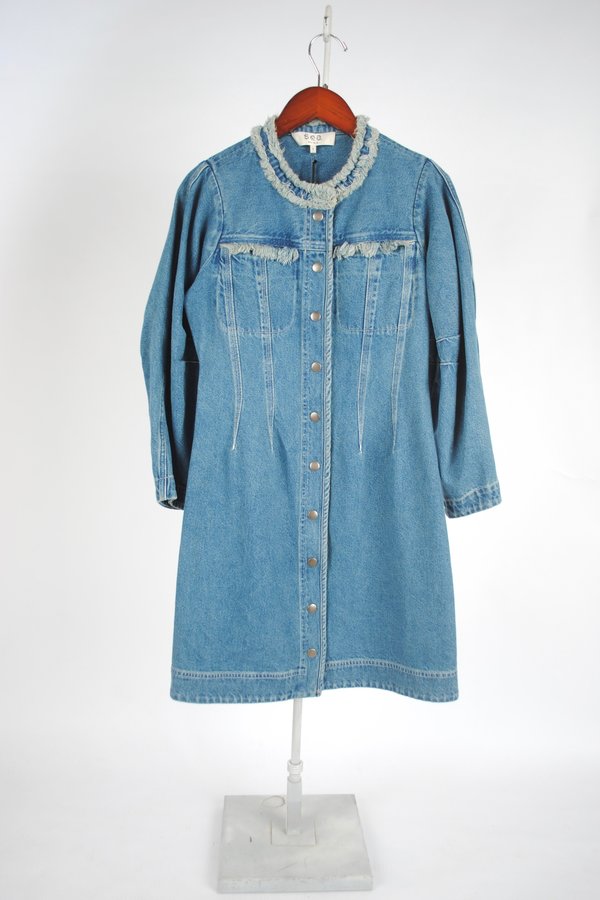 sea new york denim dress 134 Rare Sea New York NY Patchwork Denim Dress 2