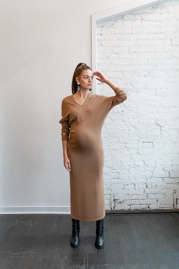 knitted dress and cardigan set 2 Piece Modest Knit Dress and Long Cardigan Set main image 1