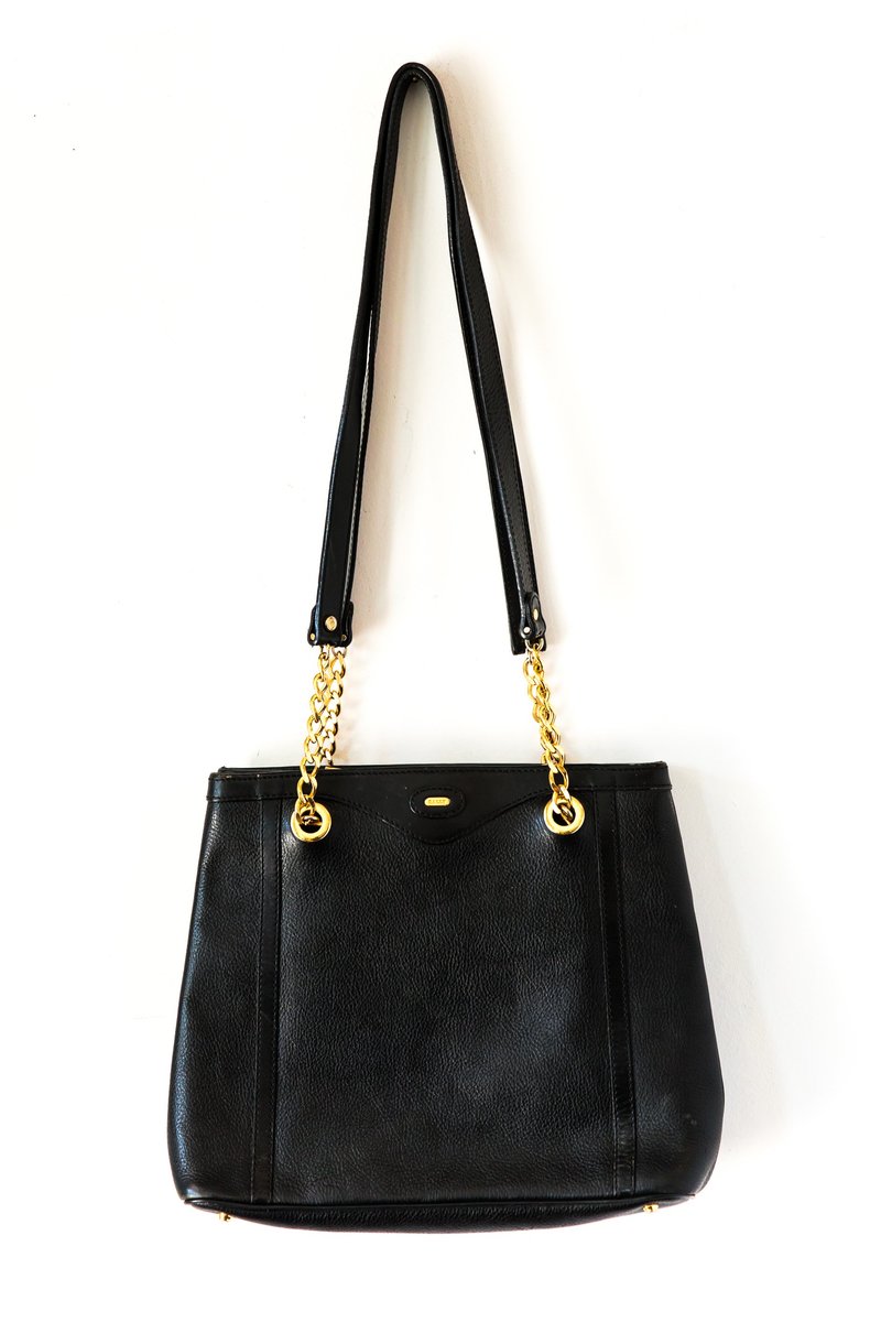 バッグ Vintage Bally leather Boston bag black Bally Vintage Boston Bag Leather Black Unisex Swiss Made Designers