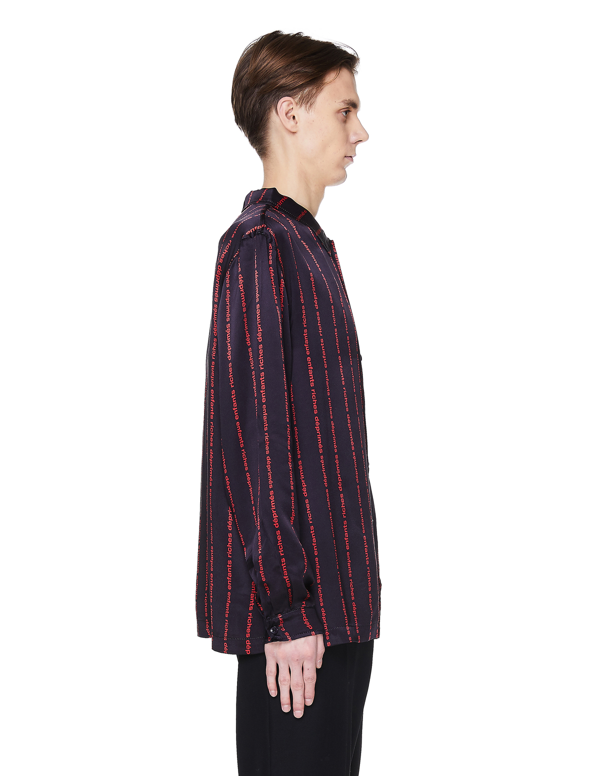 Enfants Riches Deprimes Silk Striped Logo Shirt - Purple | Garmentory