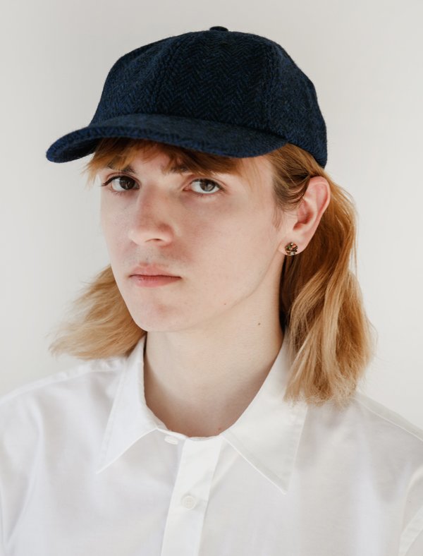 Norse Projects Harris Tweed Sports Cap - Dark Navy | Garmentory