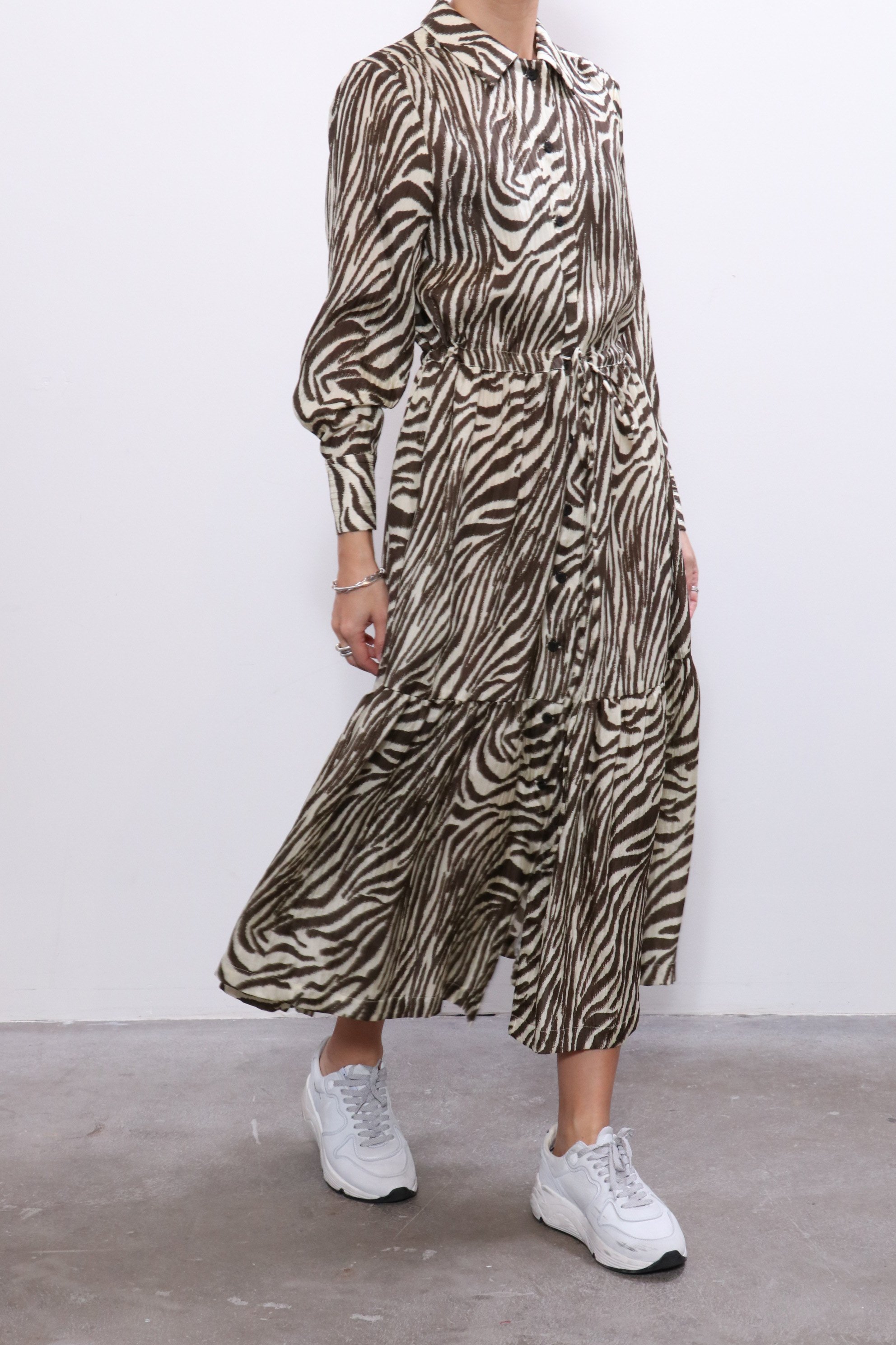 No.6 Roman Dress - Coffee/Cream/Zebra | Garmentory