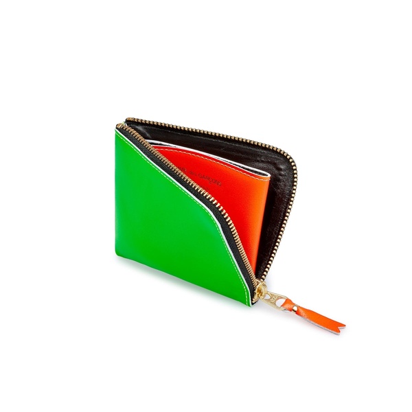 Comme des Garçons 1/2 Zip Wallet Neon SA3100SF - Green/Orange Comme des Garçons 1/2 Zip Wallet Neon SA3100SF - Green/Orange