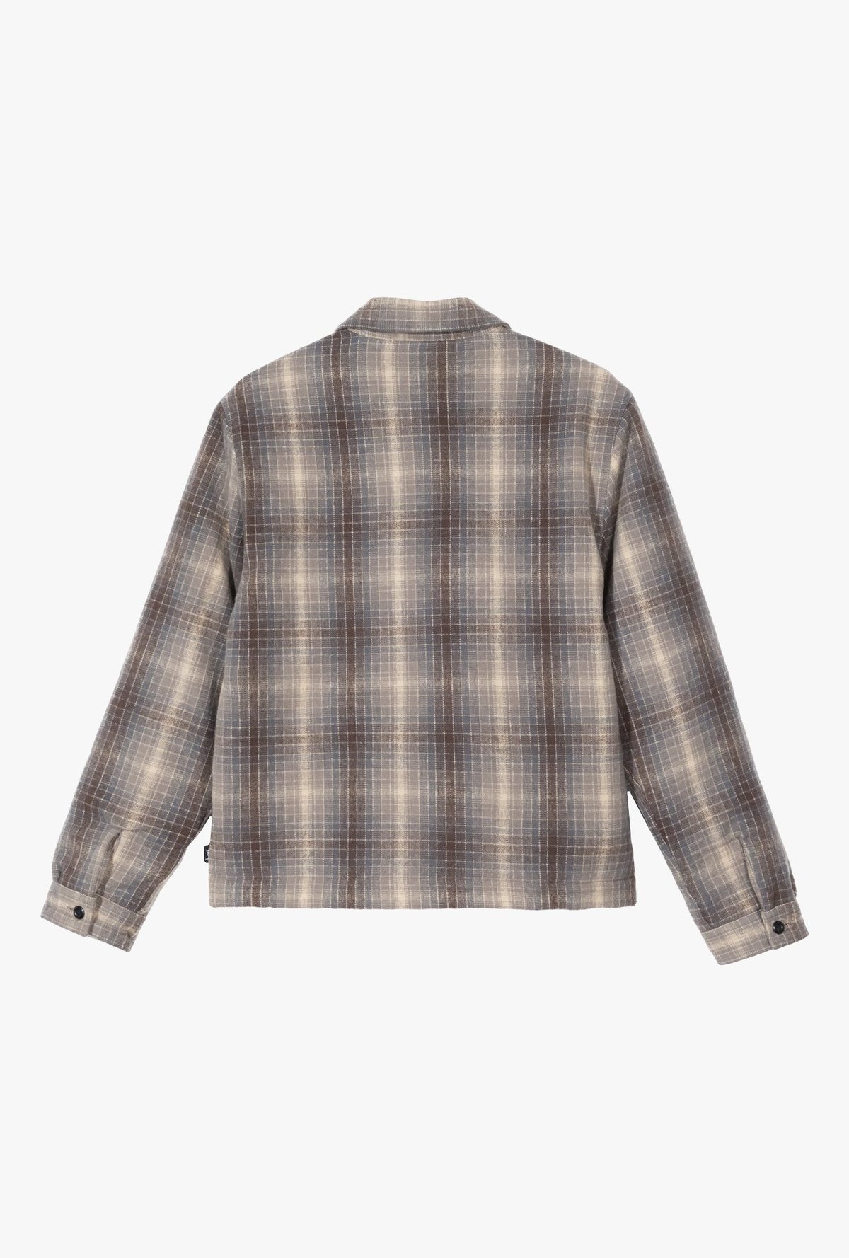 stussy heavy brush plaid zip up shirt
