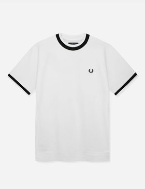 Fred Perry Raglan Sweat Top T-shirt - Snow White Fred Perry Raglan Sweat Top T-shirt - Snow White