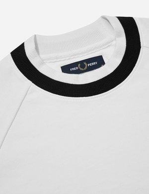 Fred Perry Raglan Sweat Top T-shirt - Snow White Fred Perry Raglan Sweat Top T-shirt - Snow White