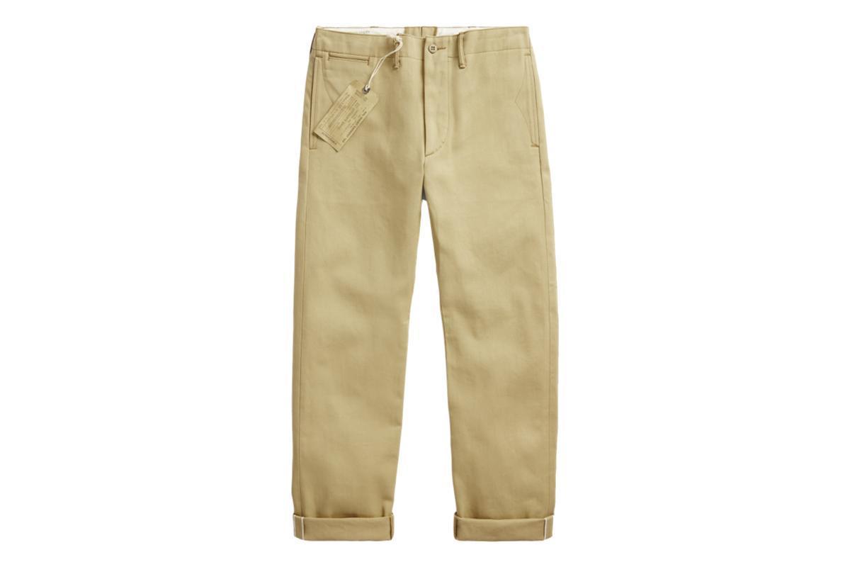 RRL Limited Edition Officer Chino - Selvedge Khaki | Garmentory