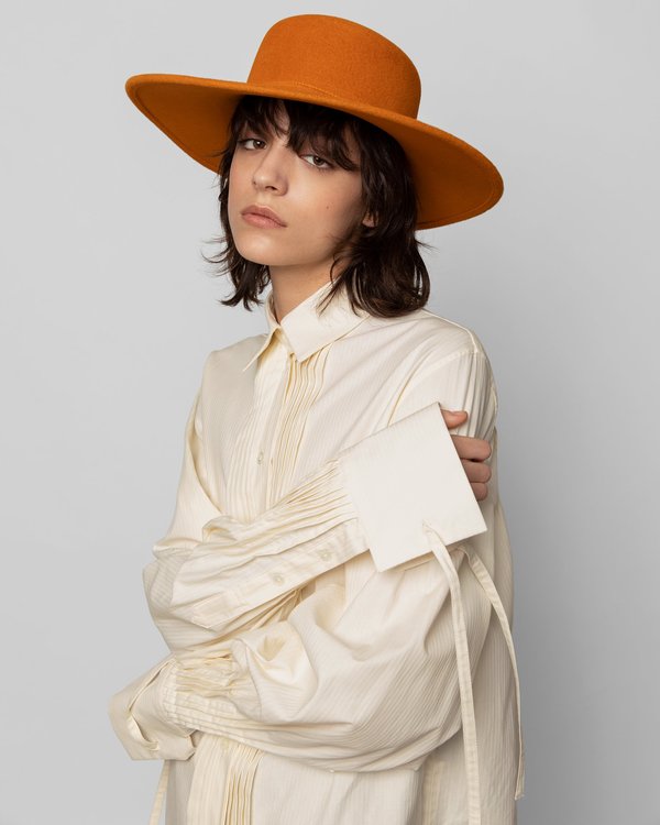 Clyde Wide Brim Pearl Hat - Kabocha Clyde Wide Brim Pearl Hat - Kabocha