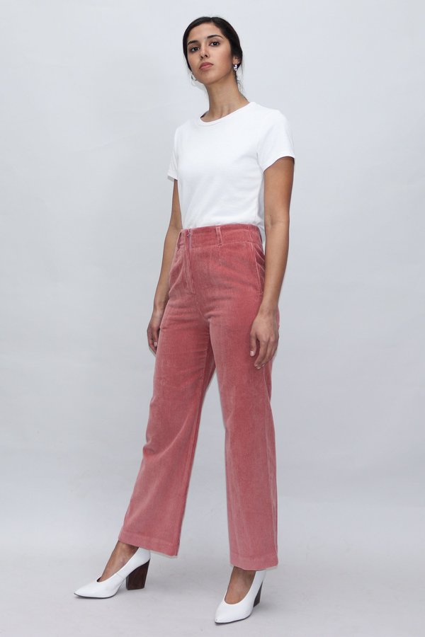 W A N T S Corduroy Wide Pants Pink on Garmentory