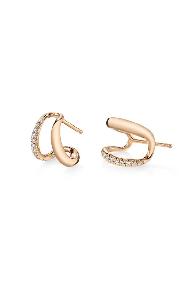 Gabriela Artigas Twin Tusk Pave Earrings - Rose Gold Gabriela Artigas Twin Tusk Pave Earrings - Rose Gold