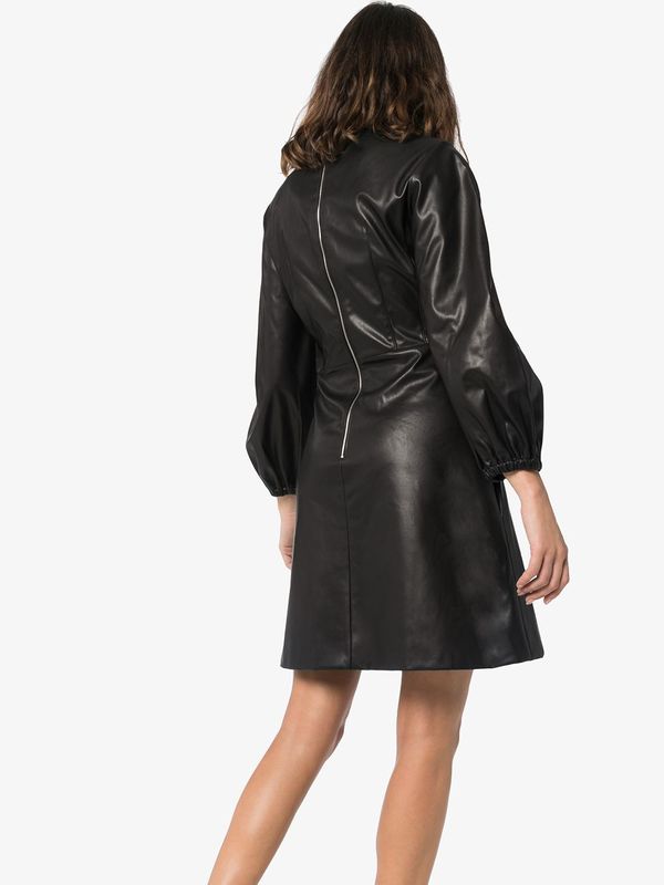 tibi faux leather dress Tibi Faux Brown Leather Midi Dress 8
