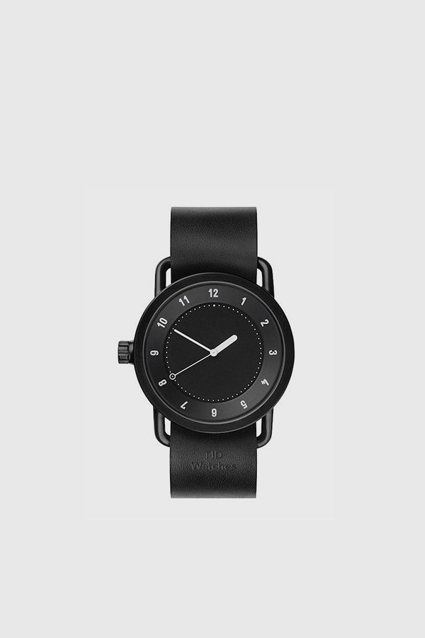 TID Watches No. 1 40mm Leather Wristband Watch - Black/Black TID Watches No. 1 40mm Leather Wristband Watch - Black/Black