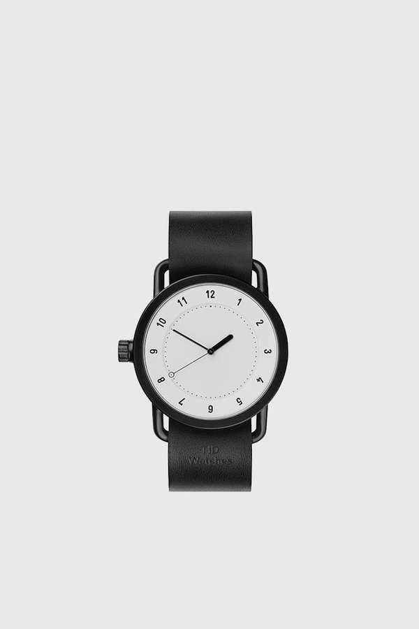 TID Watches No. 1 40mm Leather Wristband Watch - White/Black TID Watches No. 1 40mm Leather Wristband Watch - White/Black