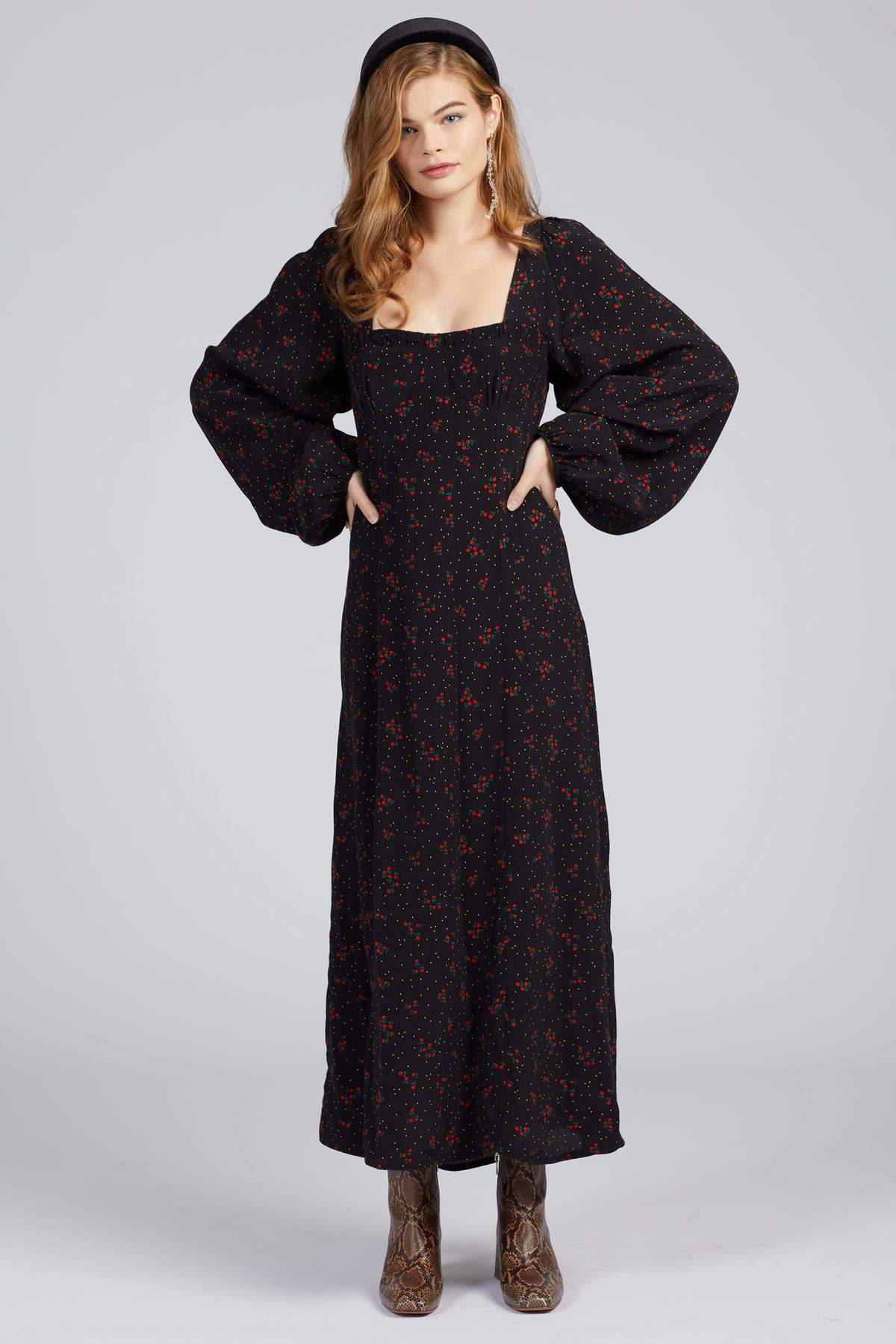 Free People Iris Midi Dress - Black | Garmentory Free People Iris Midi Dress - Black | Garmentory