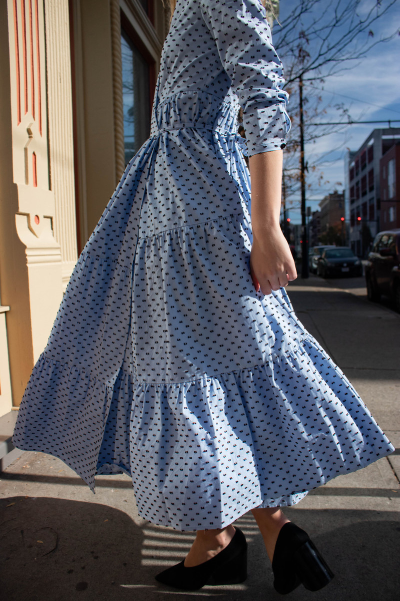 Baum und Pferdgarten Aymeline Dress - Blue/Brown Dots Baum und Pferdgarten Aymeline Dress - Blue/Brown Dots