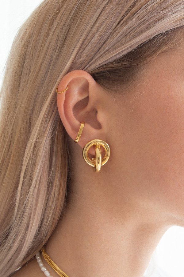 Flash Jewellery Knot Hoop Earrings - Gold Flash Jewellery Knot Hoop Earrings - Gold