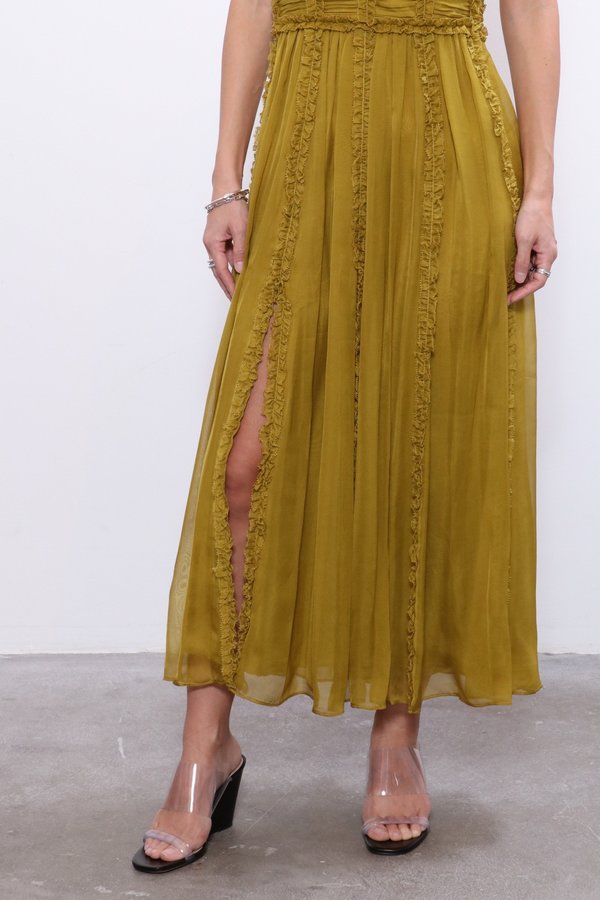 slim fit dress slacks Aurora Dress M / Gold / Pre-Fall 2025
