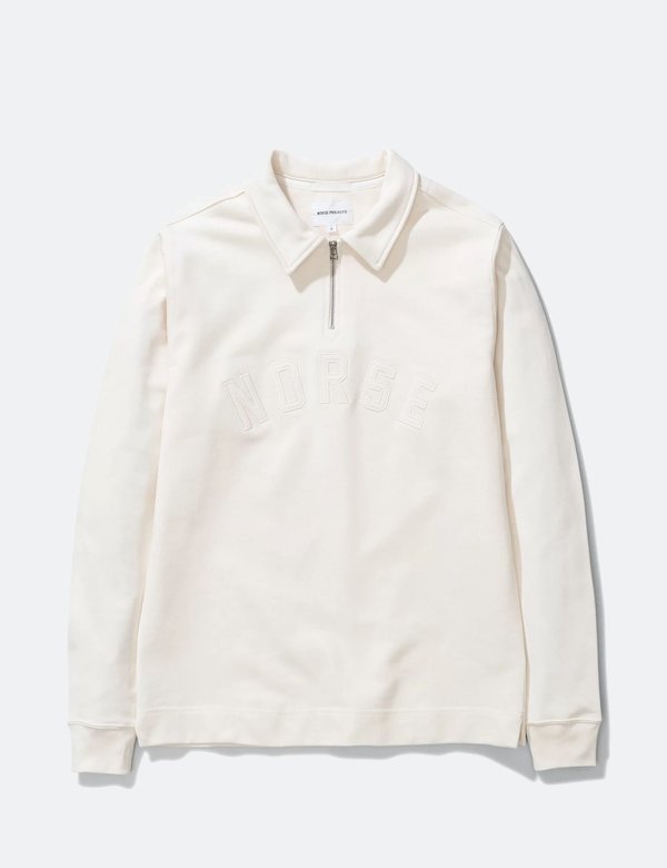 Norse Projects Jorn Half Zip Sweatshirt - Ecru Norse Projects Jorn Half Zip Sweatshirt - Ecru
