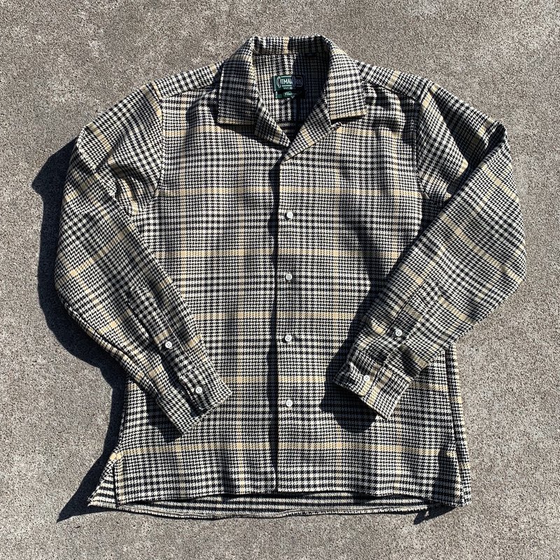 Gitman Bros. Vintage Camp Shirt - Black/Gold Houndstooth | Garmentory