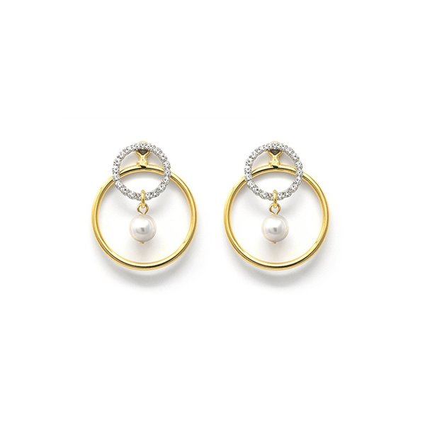 Joomi Lim 2-Part Hoop & Crystal Hoop Earrings W/ Pearl Drops Joomi Lim 2-Part Hoop & Crystal Hoop Earrings W/ Pearl Drops