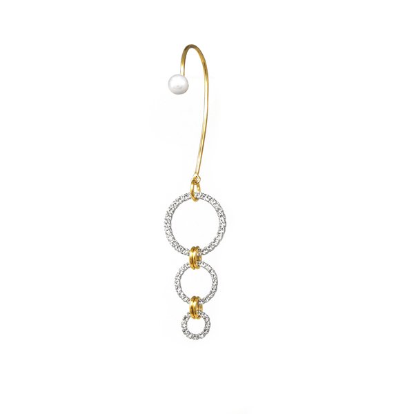 Joomi Lim Crystal Hoop & Pearl Ear Cuff Earrings Joomi Lim Crystal Hoop & Pearl Ear Cuff Earrings