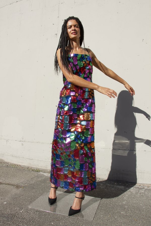 taller marmo sequin dress Taller Marmo Del Rio Disco sequined midi dress Taller Marmo