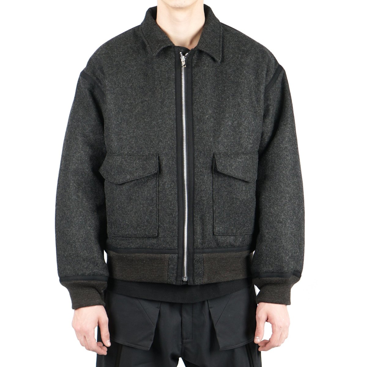 Cav Empt Melton Zip Jacket - Black | Garmentory