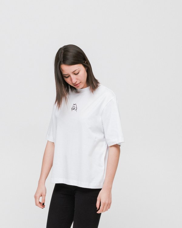 Lazy Oaf I Prefer Dogs T-shirt - White Lazy Oaf I Prefer Dogs T-shirt - White