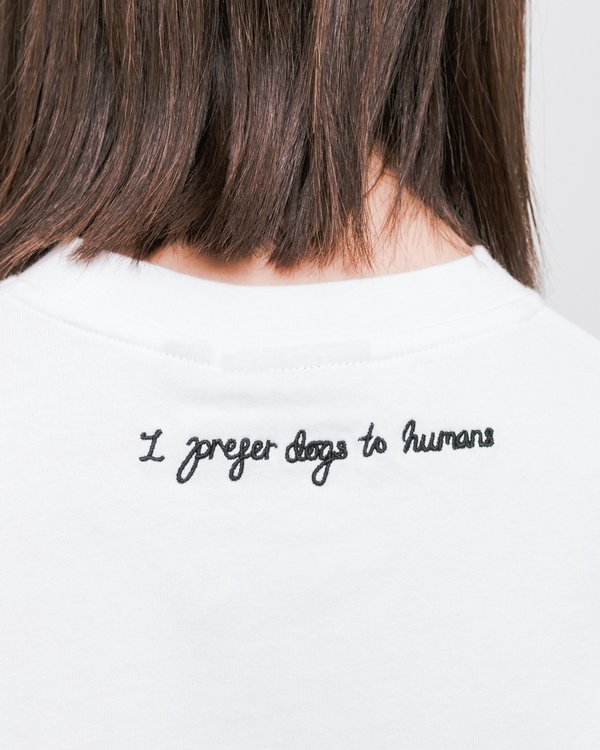Lazy Oaf I Prefer Dogs T-shirt - White Lazy Oaf I Prefer Dogs T-shirt - White