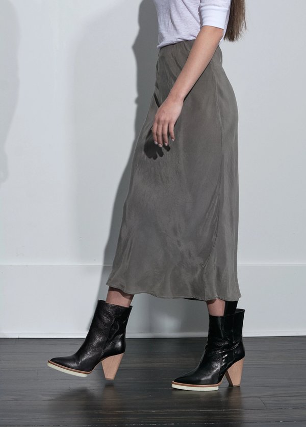 Stateside Cupro Bias Midi Skirt - Granite Stateside Cupro Bias Midi Skirt - Granite